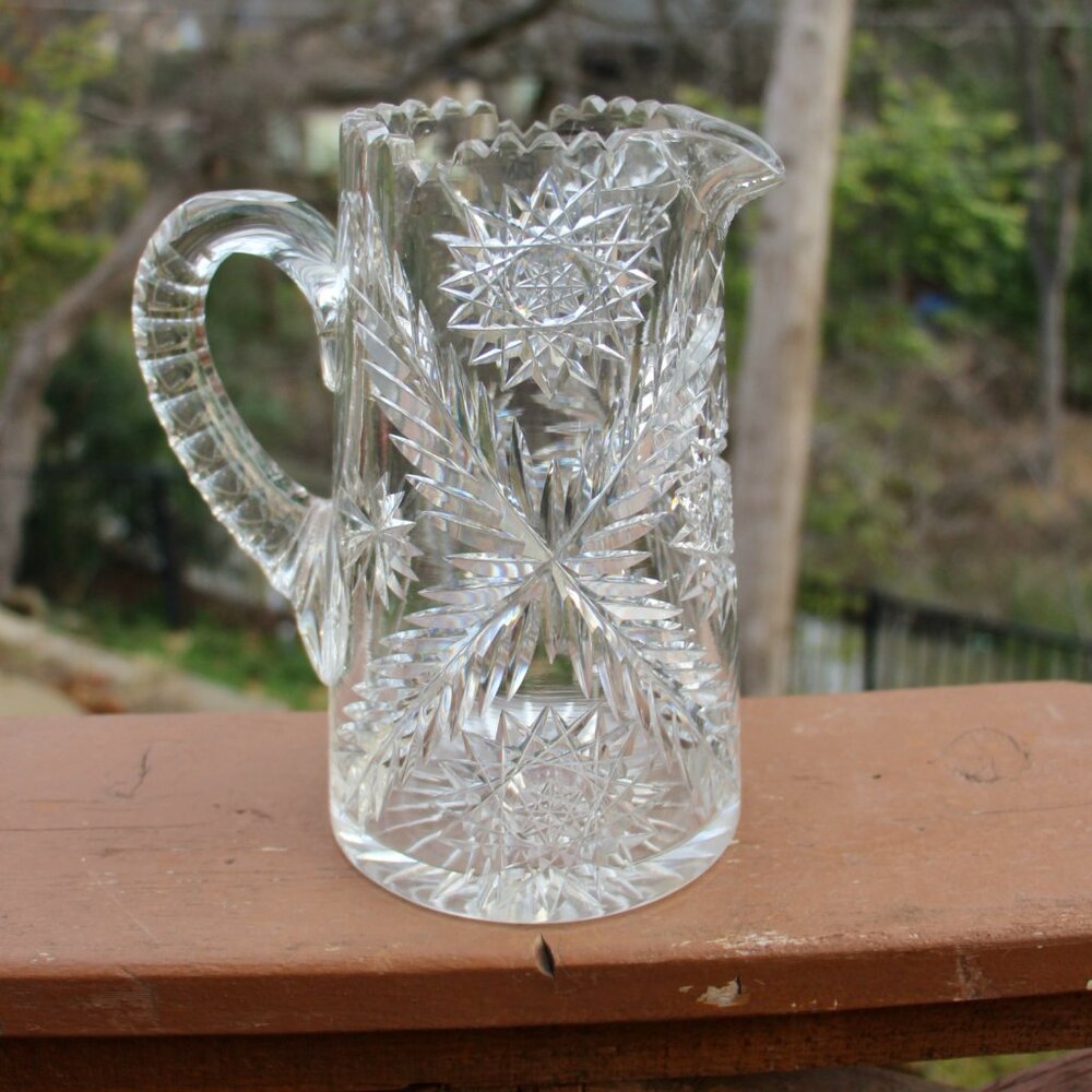 Heavy Cut Glass pitcher